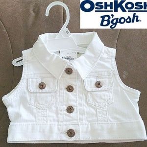 White Denim OshKosh B'gosh Baby Vest 6 mos NEW